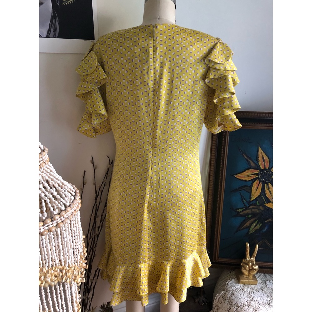 Kate Spade Yellow ruffle sleeve shift dress - Picture 8 of 16